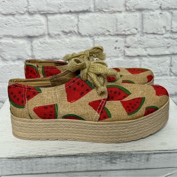 Cute Watermelon Canvas Platform Sneakers - Picture 5 of 16